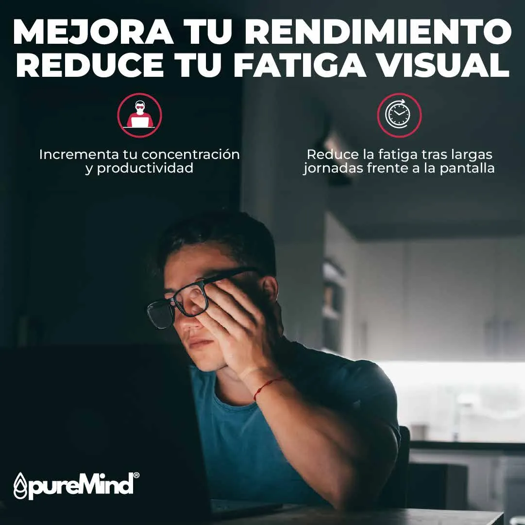 Infografía — rendimiento y fatiga visual — proyecto Puremind