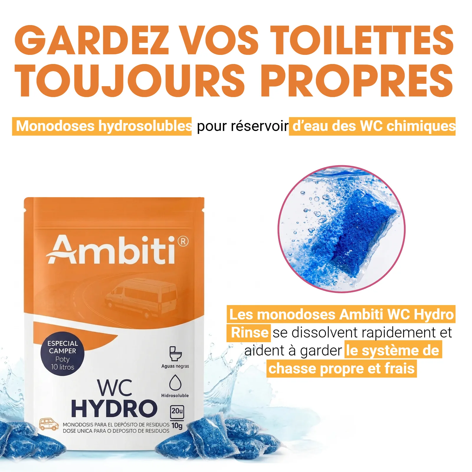 Listado principal de las monodosis Ambiti WC Hydro