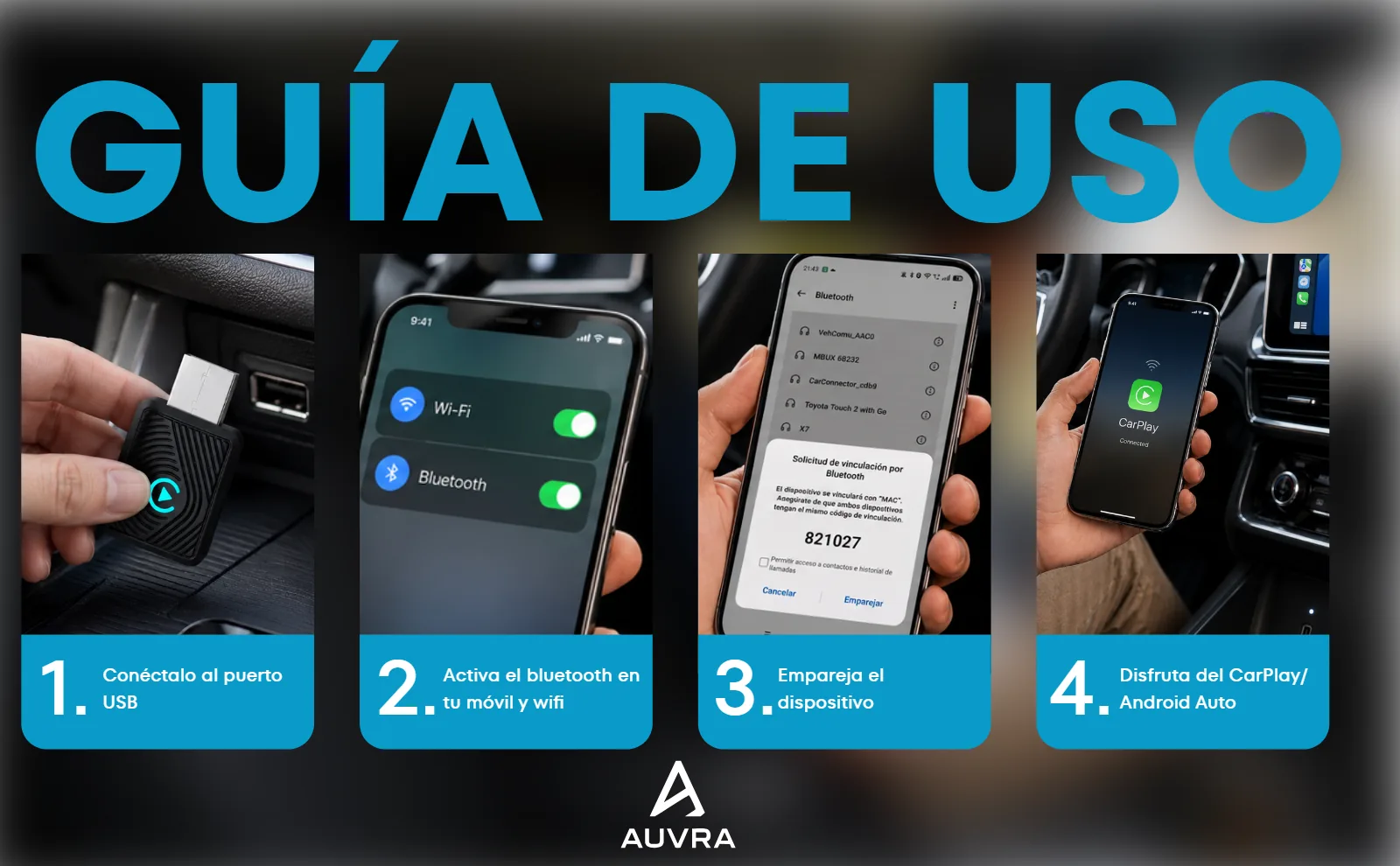 A+ — guía de uso en cuatro pasos — proyecto Auvra