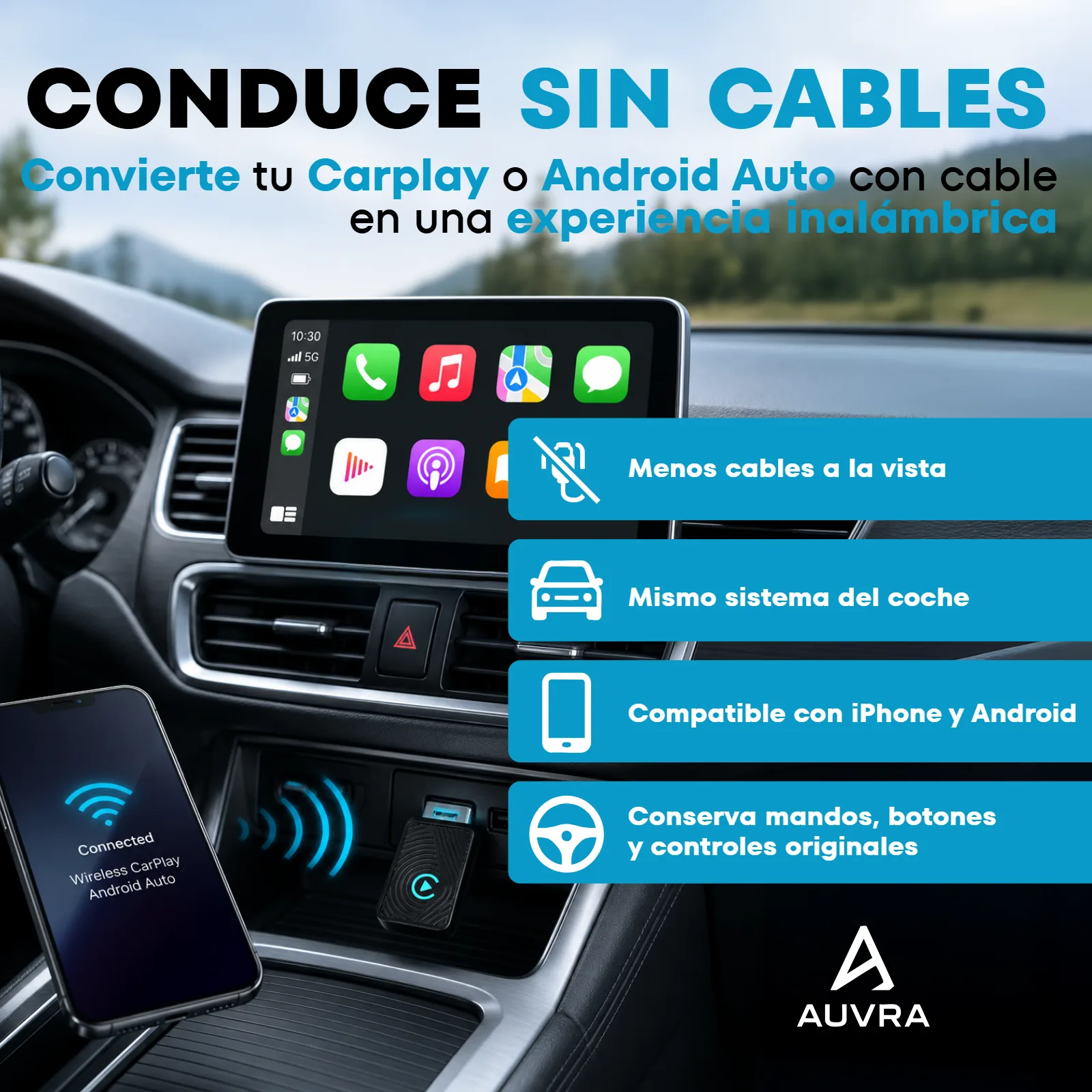 Listado — conduce sin cables — proyecto Auvra